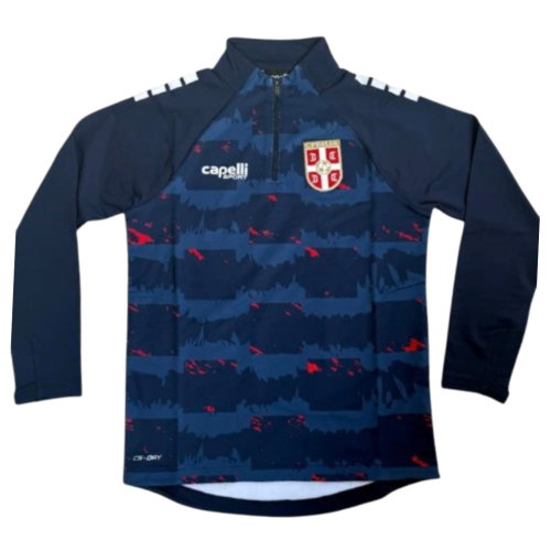 2025-2027 Serbia Pre-Match 1/4 Zip Top (Navy)