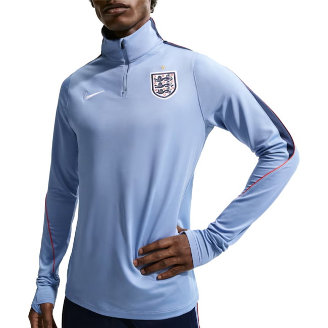 2026-2027 England Dri-Fit Strike 1/4 Zip L/S Drill Top (Work Blue)