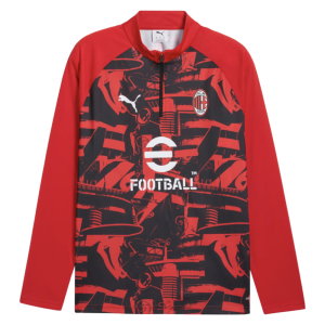 2026-2027 AC Milan Warm Up 1/4 Zip Top (Red)