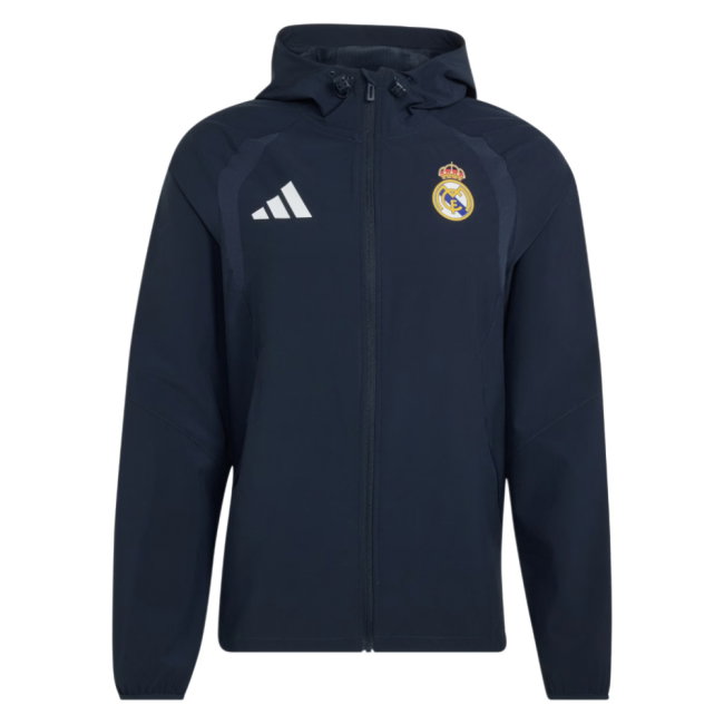 2026-2027 Real Madrid Tiro Travel Full Zip Windbreaker (Navy)