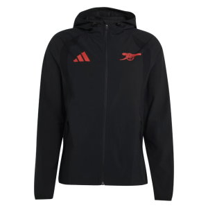 2026-2027 Arsenal Tiro Full Zip Windbreaker (Black)