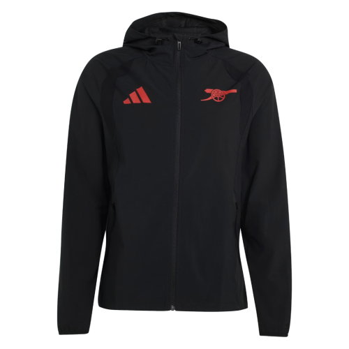 2026-2027 Arsenal Tiro Full Zip Windbreaker (Black)