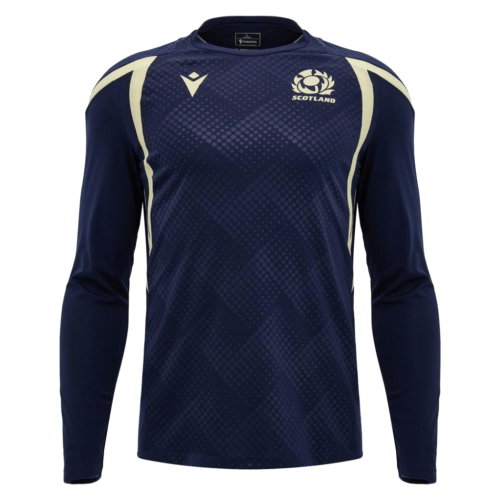 2026-2027 Scotland Rugby Training LS Shirt (Navy/Sand)