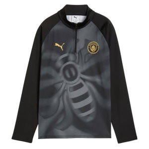 2026-2027 Man City Warm Up 1/4 Zip Top (Black) - Kids