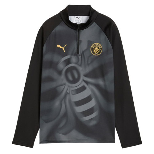 2026-2027 Man City Warm Up 1/4 Zip Top (Black) - Kids
