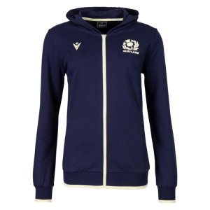 2026-2027 Scotland Rugby Travel Full Zip Hoodie (Navy/Sand) - Womens