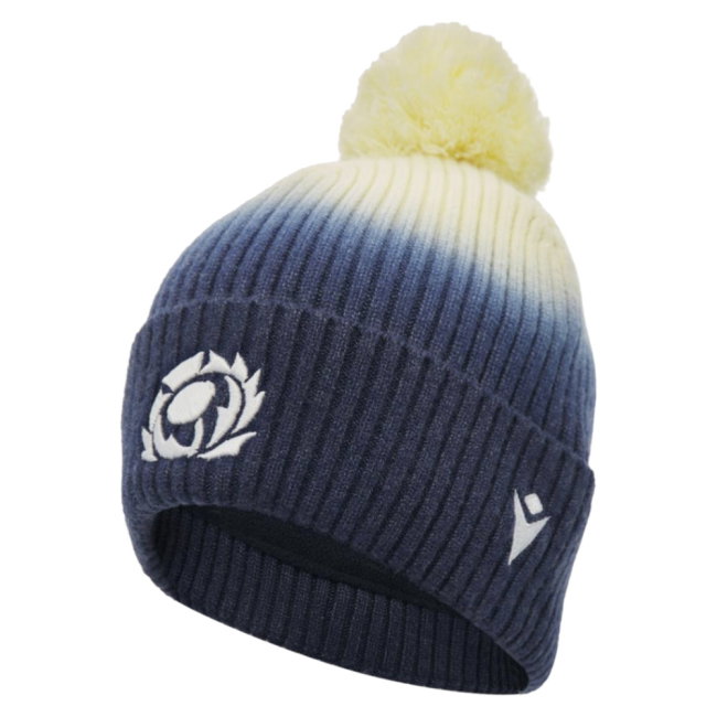 2026-2027 Scotland Rugby Pom Pom Beanie (Navy/Sand)