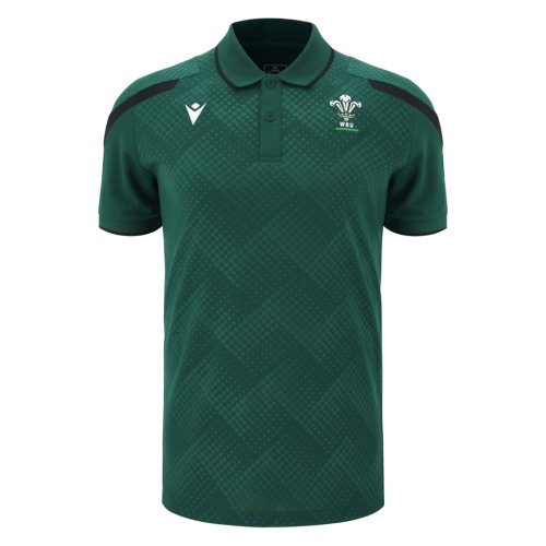 2026-2027 Wales WRU Rugby Travel Polo Shirt (Green)