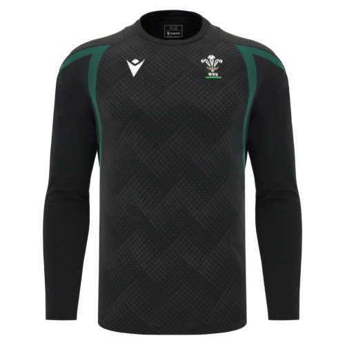 2026-2027 Wales WRU Rugby LS Training Shirt (Black) - Kids