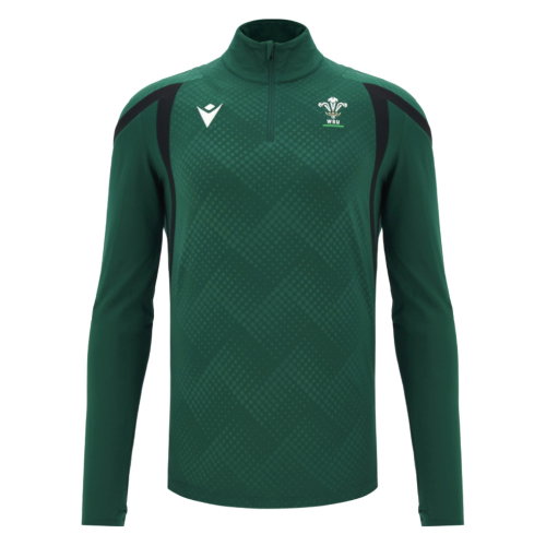 2026-2027 Wales Rugby 1/4 Zip Training Top (Green) - Kids