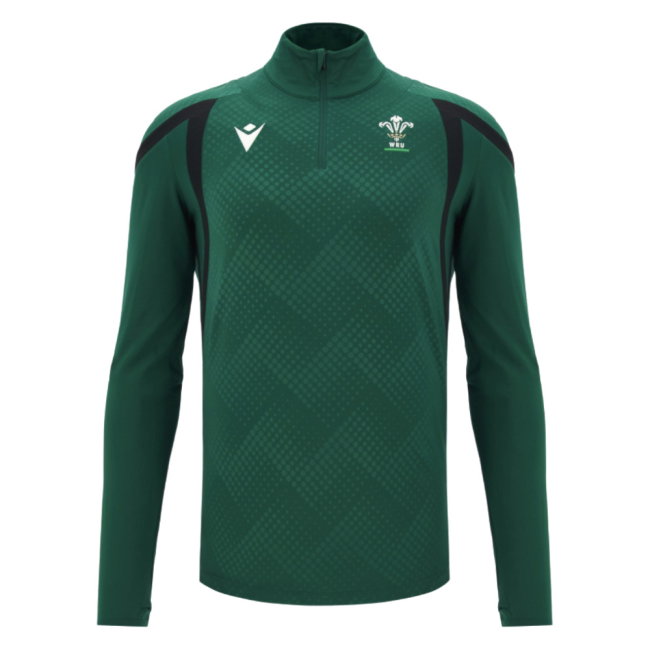 2026-2027 Wales Rugby 1/4 Zip Training Top (Green) - Kids