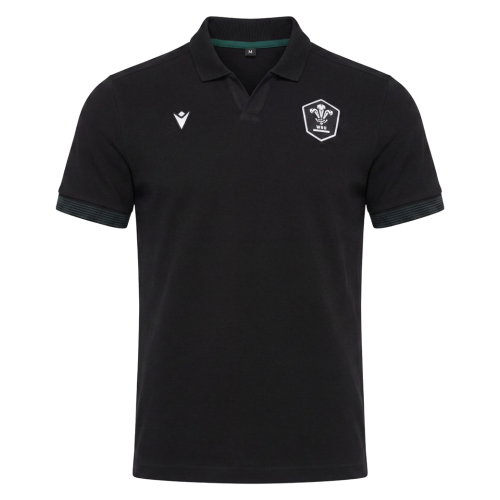 2026-2027 Wales WRU Rugby Travel Cotton Polo Shirt (Black)