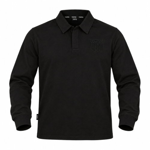 USA Blackout Badge Long Sleeve Vintage Rugby Shirt