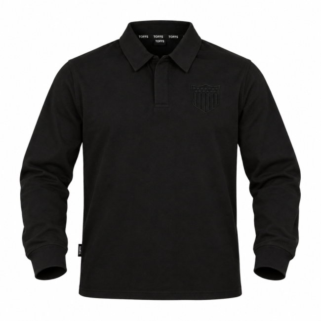 USA Blackout Badge Long Sleeve Vintage Rugby Shirt
