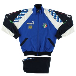 Italy 1990 Diadora Tracksuit Top and Bottoms ((Very Good) M)