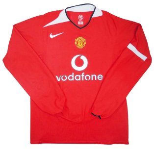 Manchester United 2004-06 Home L/S Shirt (XL) (Very Good)