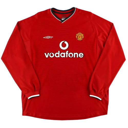 Manchester United 2000-02 Long Sleeved Home Shirt (XXL) (Excellent)