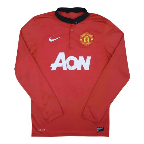 Manchester United 2013-14 Home Long Sleeve Shirt (XL) (Mint)
