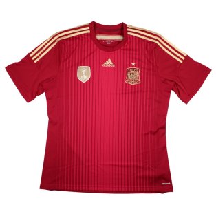 Spain 2014-2015 Home Shirt (World Cup Badge) (L) (Mint)
