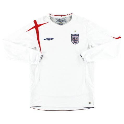 England 2005-07 Home Long Sleeve Shirt (XL) (Very Good)