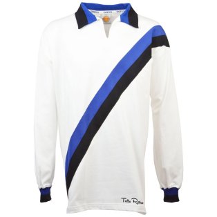 TOFFS Retro White Long Sleeve Shirt With Royal/Black Tape