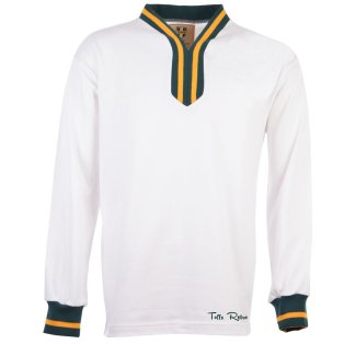 TOFFS Retro White Long Sleeve Shirt With Bottle Collar