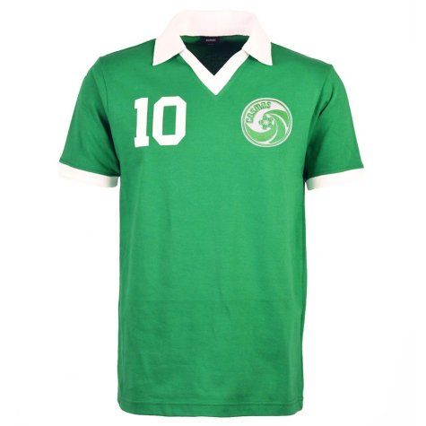 New York Cosmos Pele Green Retro Shirt with PELE 10