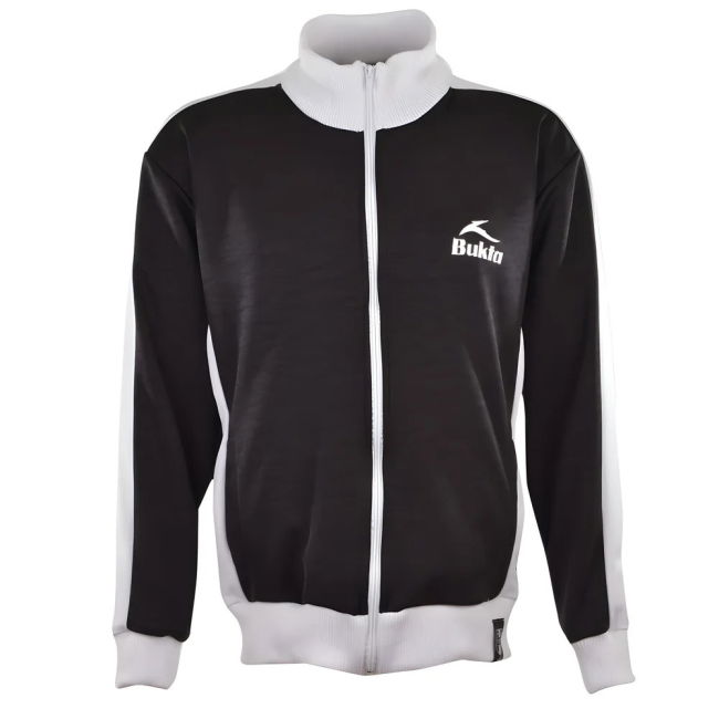 BUKTA Track Top Black with White Panels/Cuffs