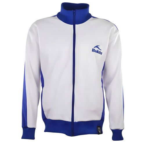 BUKTA Track Top White with Royal Panels/Cuffs/W'Band