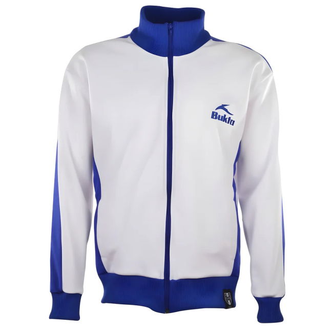BUKTA Track Top White with Royal Panels/Cuffs/W'Band