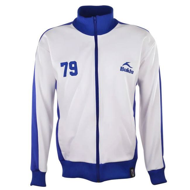 BUKTA Heritage Track Top White with Royal Panels/Cuffs/W'Ba