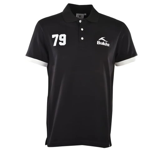 BUKTA Heritage Polo Black with White Cuffs