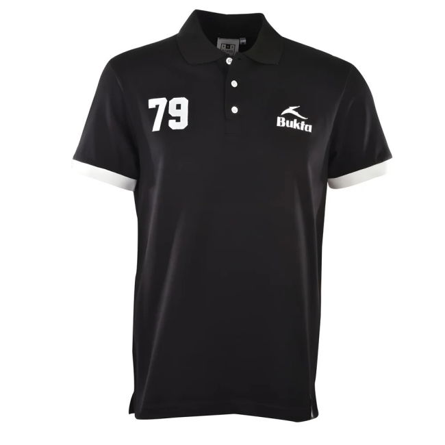 BUKTA Heritage Polo Black with White Cuffs