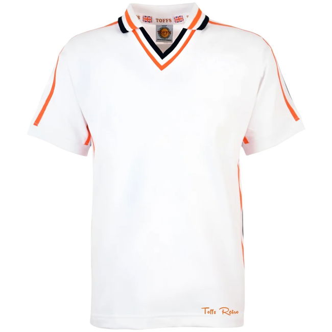TOFFS Retro White Short Sleeve Shirt With Orange/Black Tape