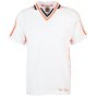 TOFFS Retro White Short Sleeve Shirt With Orange/Black Tape