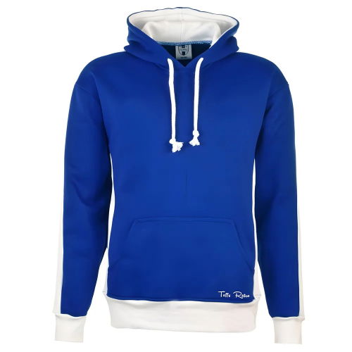 Toffs Retro Royal Hoodie - White Sleeve Panels