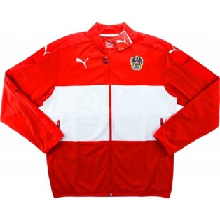 2016-2017 Austria Puma Stadium Track Jacket (Red)