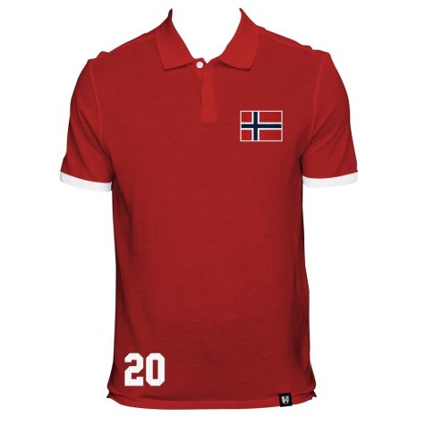 Norway No 20 Red Polo Shirt