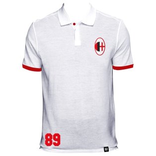 AC Milan No 89 White Polo Shirt