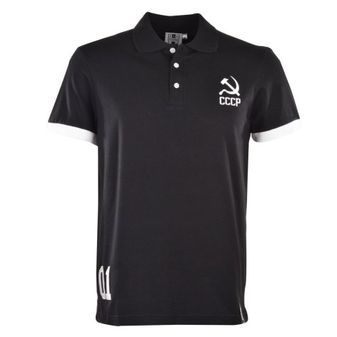 Soviet Union (CCCP) No 01 Black Polo Shirt