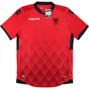 2016-2017 Albania Macron Authentic Home Football Shirt - Kids