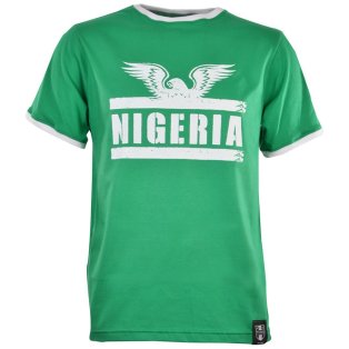 Nigeria T-Shirt - Green/White Ringer