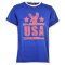 USA T-Shirt - Royal/White Ringer