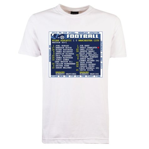 2013 FA Cup Final (Wigan Athletic) Retrotext T-shirt - White