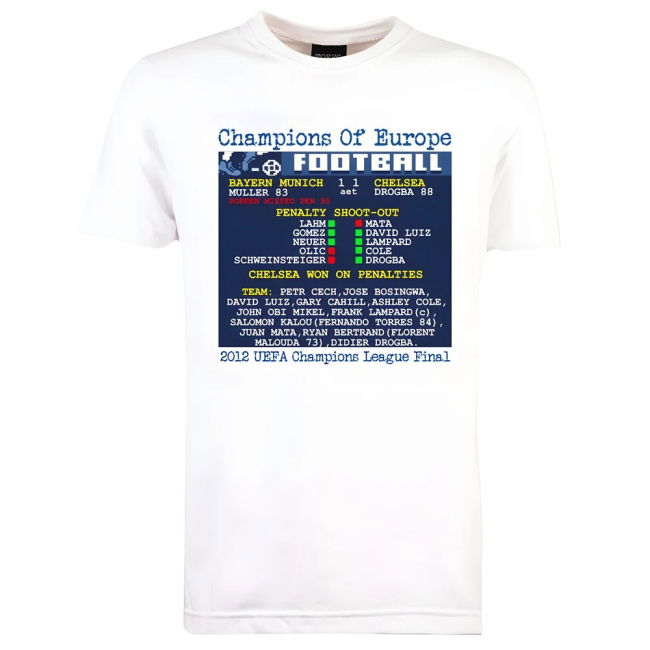 2012 CHAMPIONS LEAGUE FINAL (CHELSEA) RETROTEXT T-SHIRT