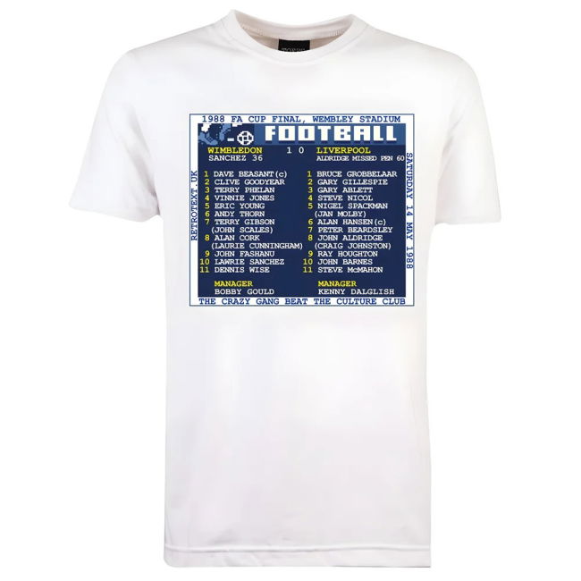 1988 FA Cup Final (Wimbledon) Retrotext T-Shirt - White