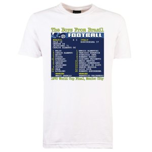 1970 World Cup Final (Brazil) Retrotext T-Shirt - White