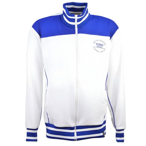 The Old Fashioned Football Shirt Co. - White/Royal Track Top  The Old Fashioned Football Shirt Co. - White/Royal Track Top