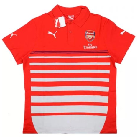 2014-15 Arsenal Puma Hooped Polo T-shirt