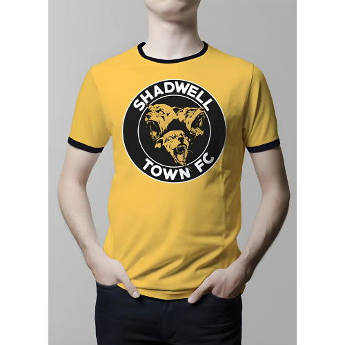 Shadwell Town T-shirt - Amber/Black Ringer  Shadwell Town T-shirt - Amber/Black Ringer